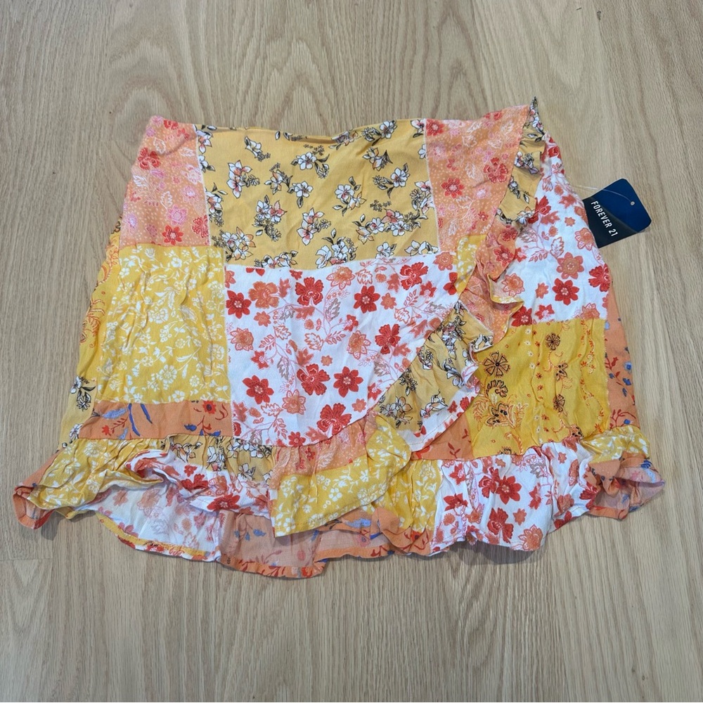 Large Juniors Orange Mini Skirt